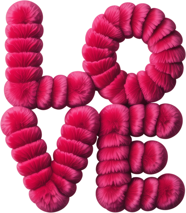 Faux Yarn Valentine Pink Love - Valentines Day Ready to Press DTF Transfer