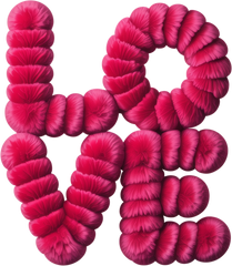 Faux Yarn Valentine Pink Love - Valentines Day Ready to Press DTF Transfer