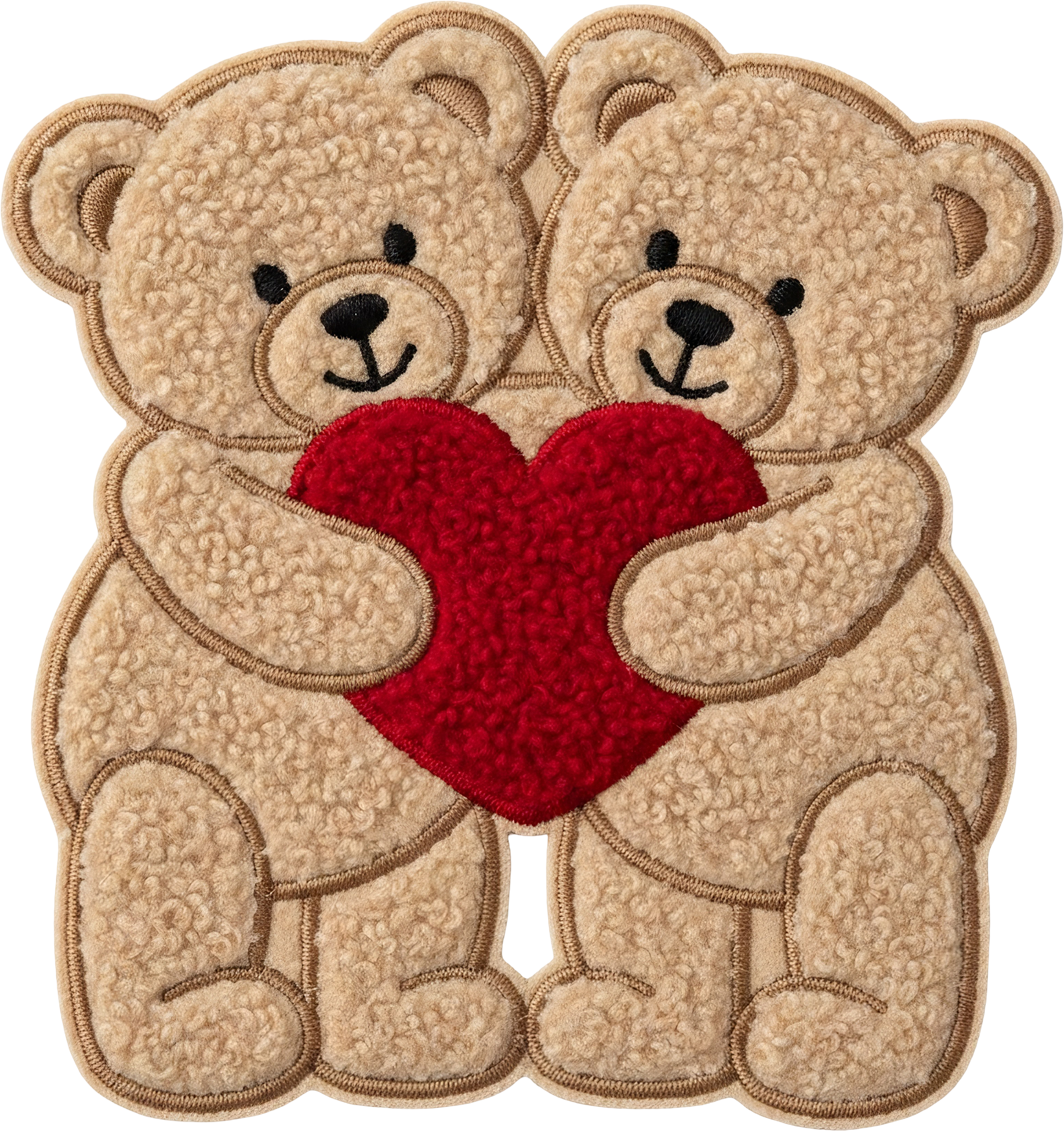 Faux Yarn Crochet Valentine Heart Teddy Bear Hug - Valentines Day Ready to Press DTF Transfer