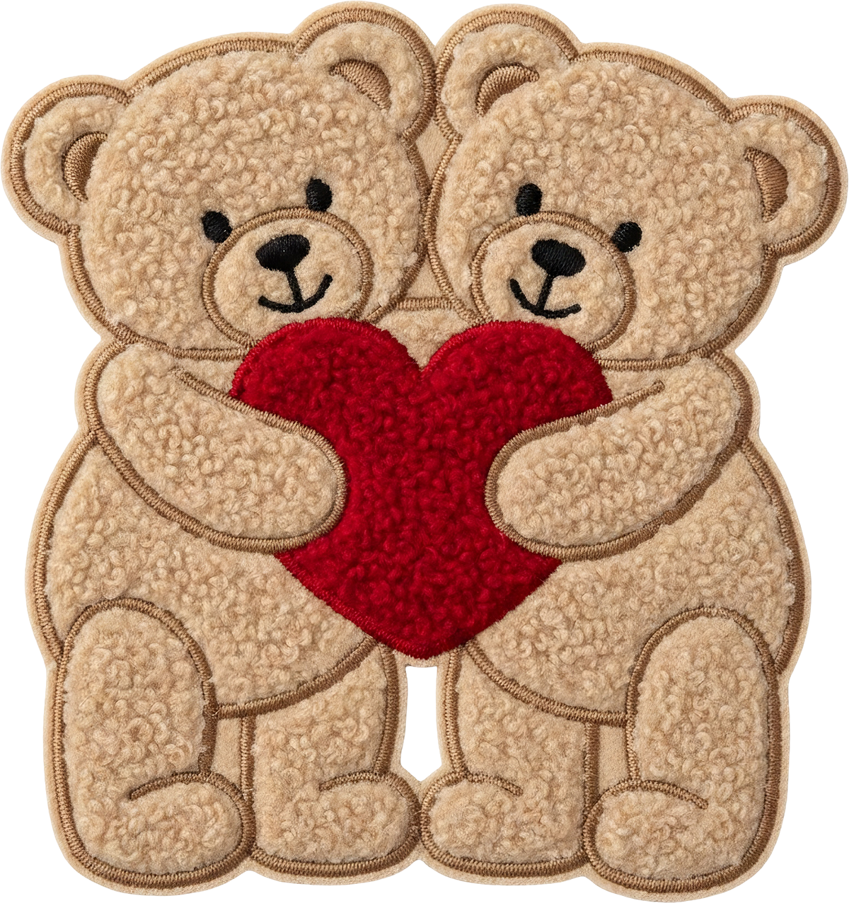 Faux Yarn Crochet Valentine Heart Teddy Bear Hug - Valentines Day Ready to Press DTF Transfer