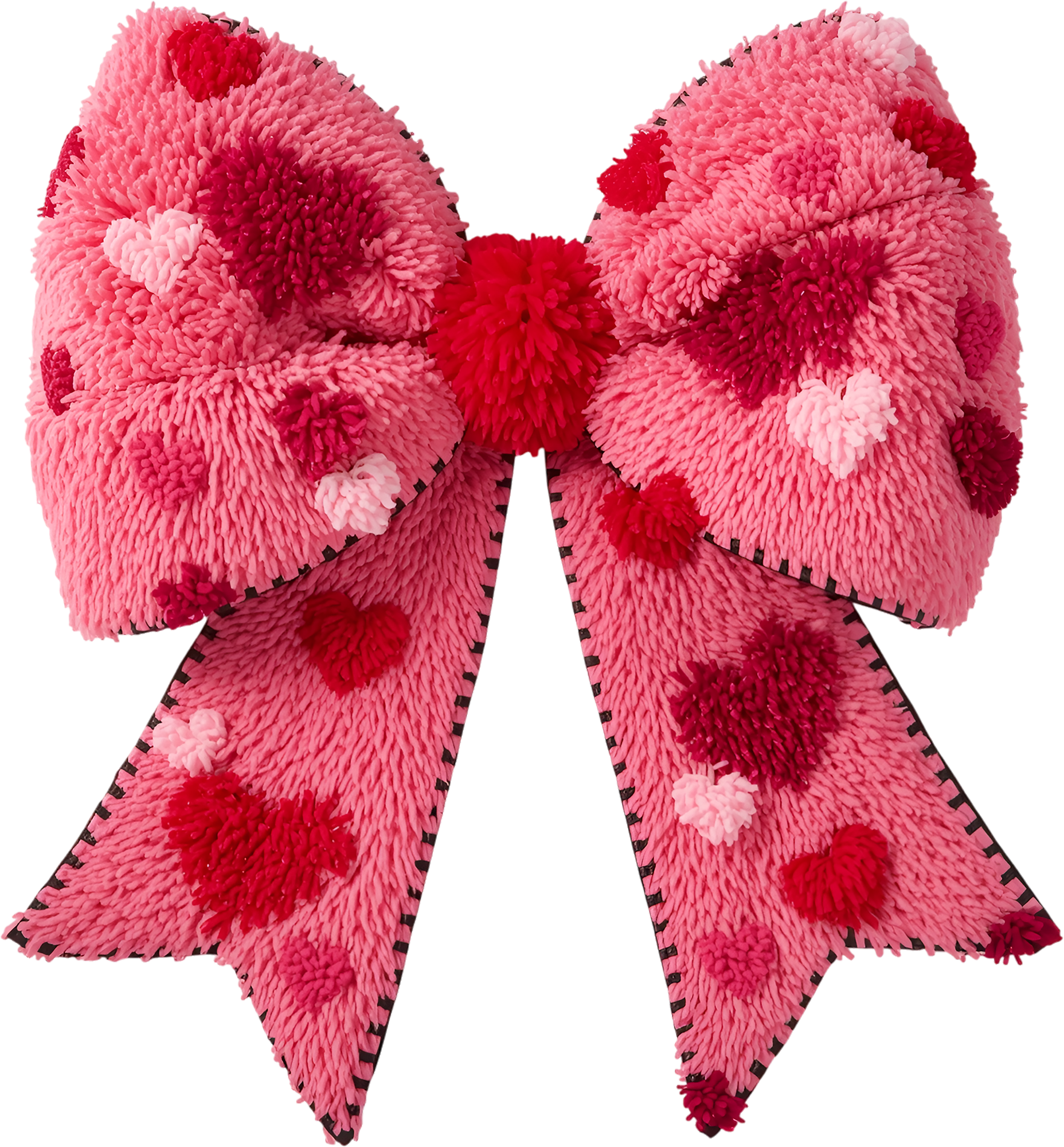 Faux Yarn Valentine Pink Bow - Valentines Day Ready to Press DTF Transfer