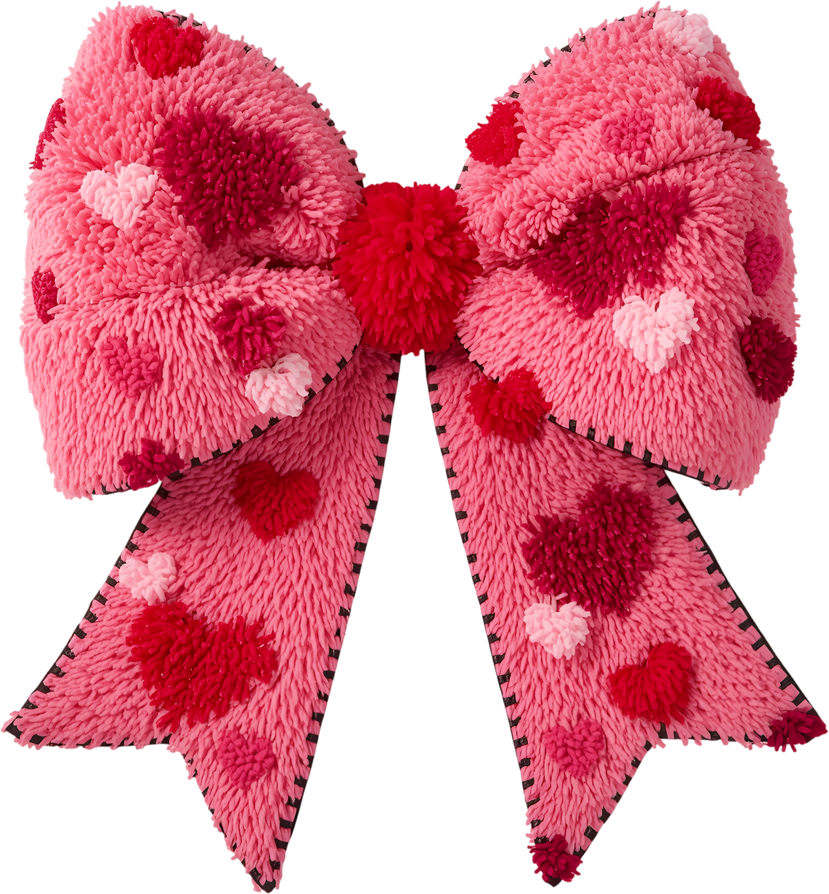 Faux Yarn Valentine Pink Bow - Valentines Day Ready to Press DTF Transfer