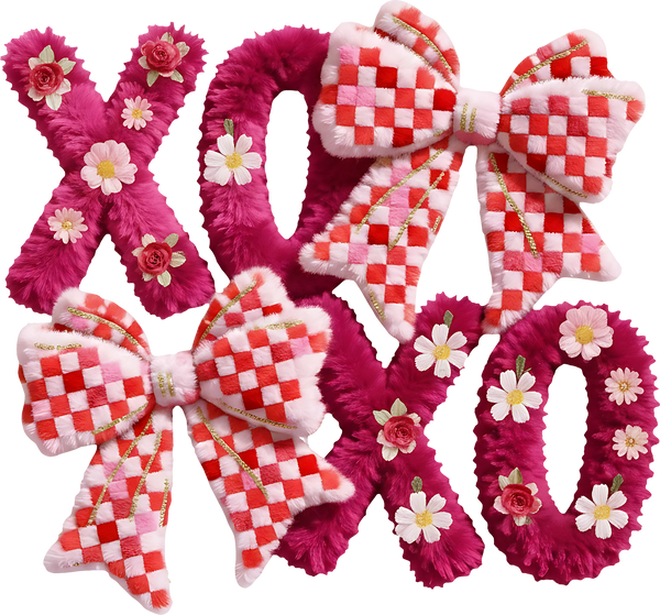 Faux Yarn Valentine Bow Xoxo - Valentines Day Ready to Press DTF Transfer