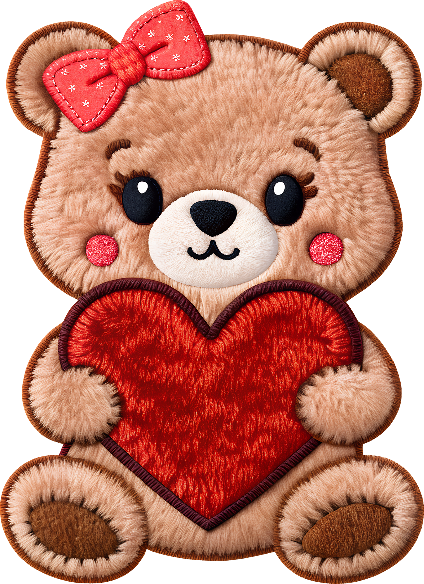 Faux Yarn Valentine Teddy Bear - Valentines Day Ready to Press DTF Transfer
