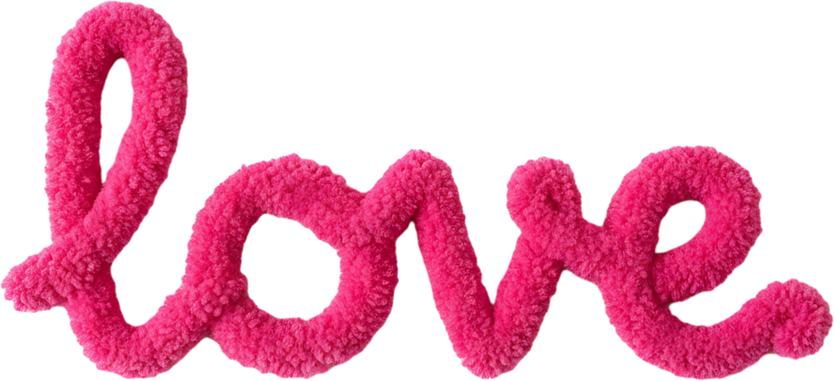 Faux Yarn Valentine Pink Love - Valentines Day Ready to Press DTF Transfer