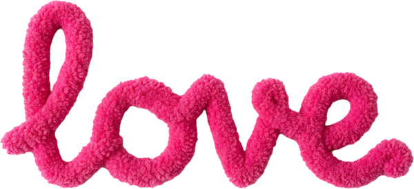 Faux Yarn Valentine Pink Love - Valentines Day Ready to Press DTF Transfer