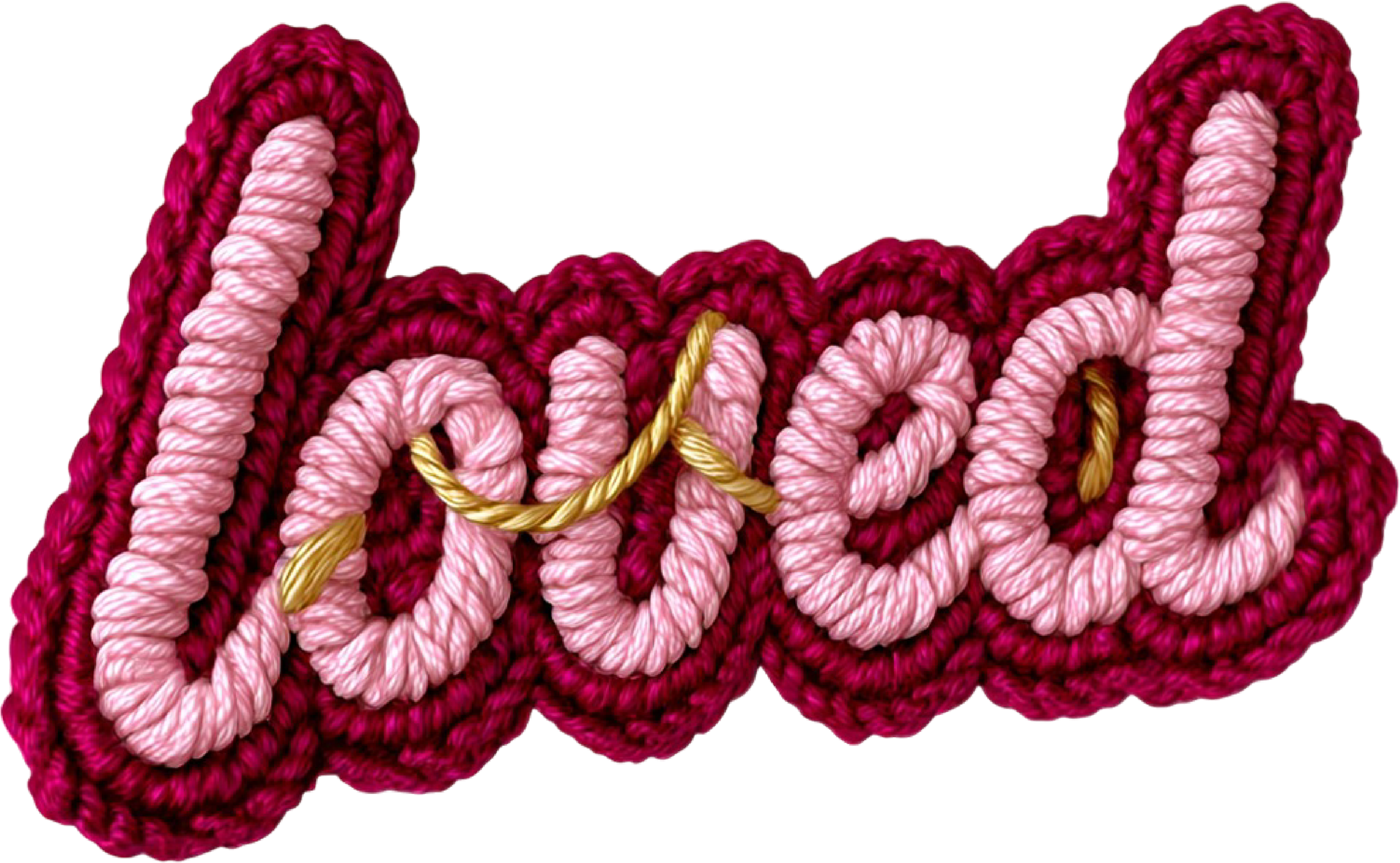 Faux Yarn Crochet Valentine Loved - Valentines Day Ready to Press DTF Transfer