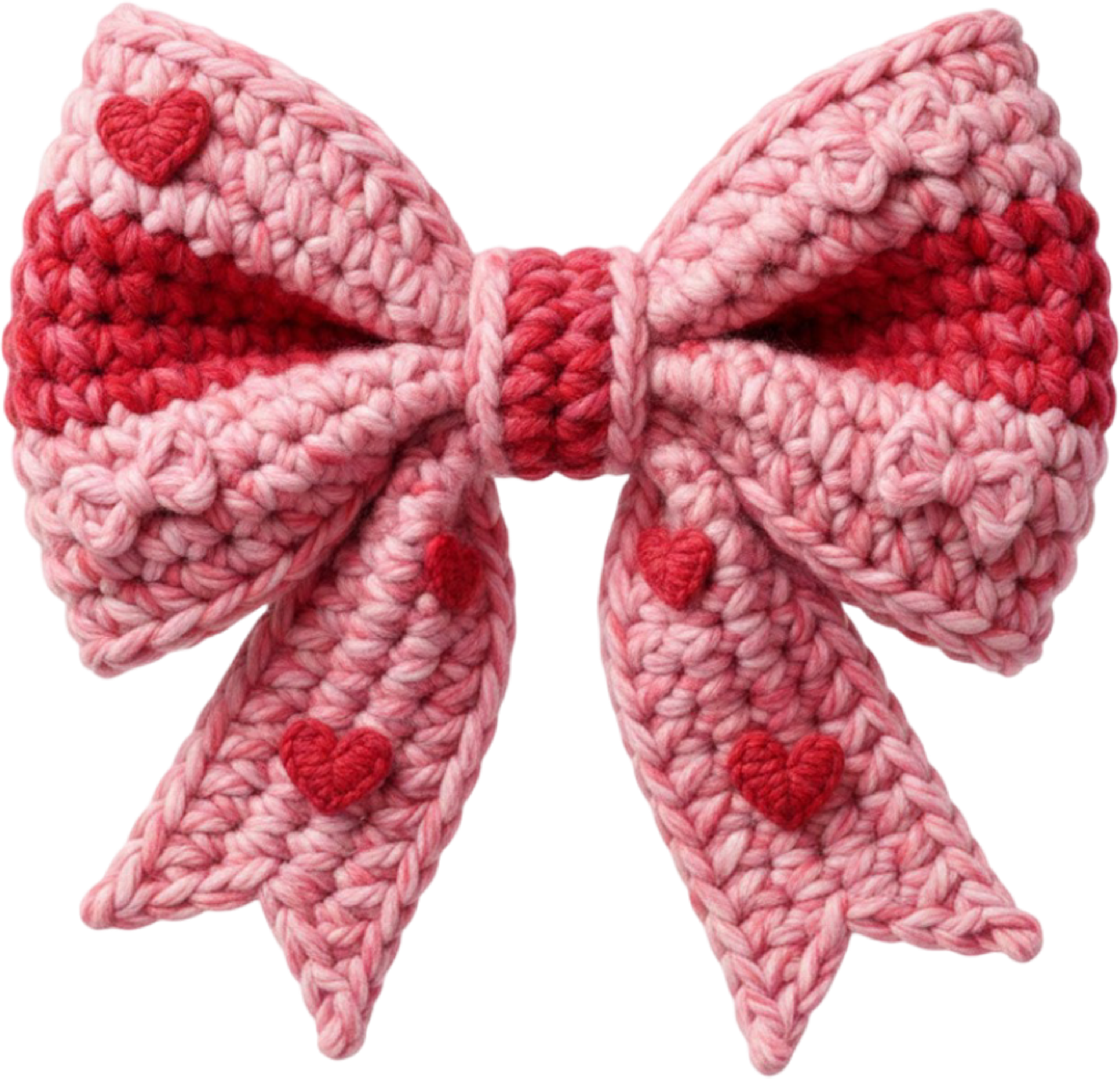 Faux Yarn Valentine Bow - Valentines Day Ready to Press DTF Transfer