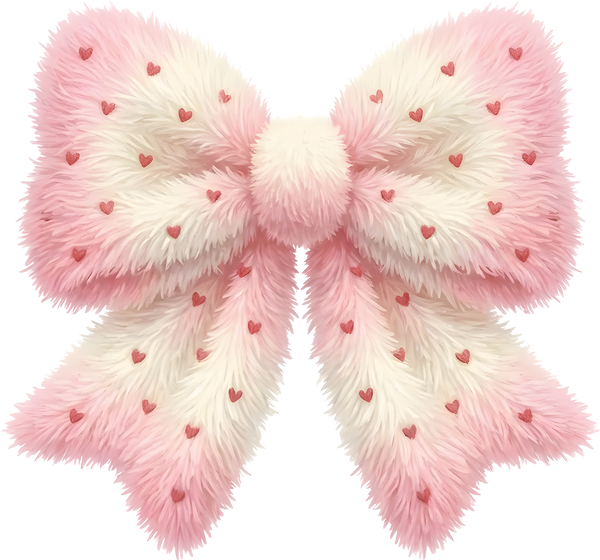 Faux Yarn Valentine Couquette Bow - Valentines Day Ready to Press DTF Transfer
