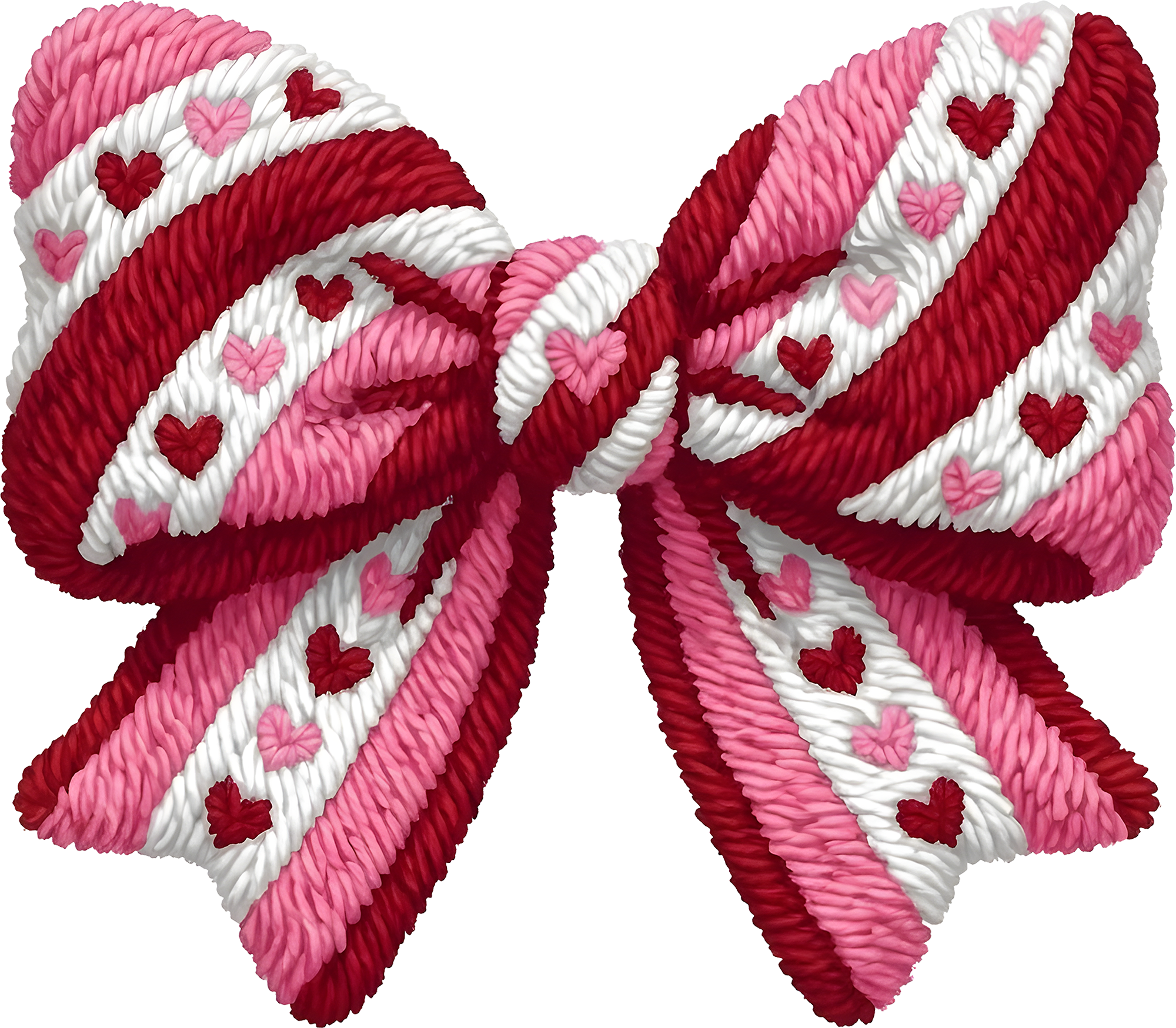Faux Yarn Valentine Couquette Bow - Valentines Day Ready to Press DTF Transfer