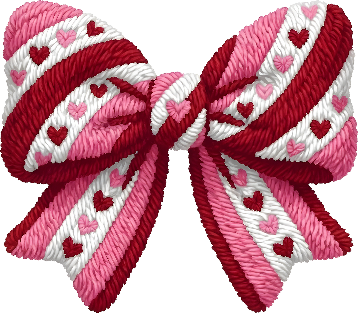 Faux Yarn Valentine Couquette Bow - Valentines Day Ready to Press DTF Transfer