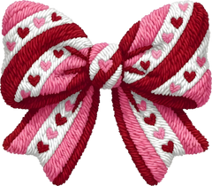 Faux Yarn Valentine Couquette Bow - Valentines Day Ready to Press DTF Transfer