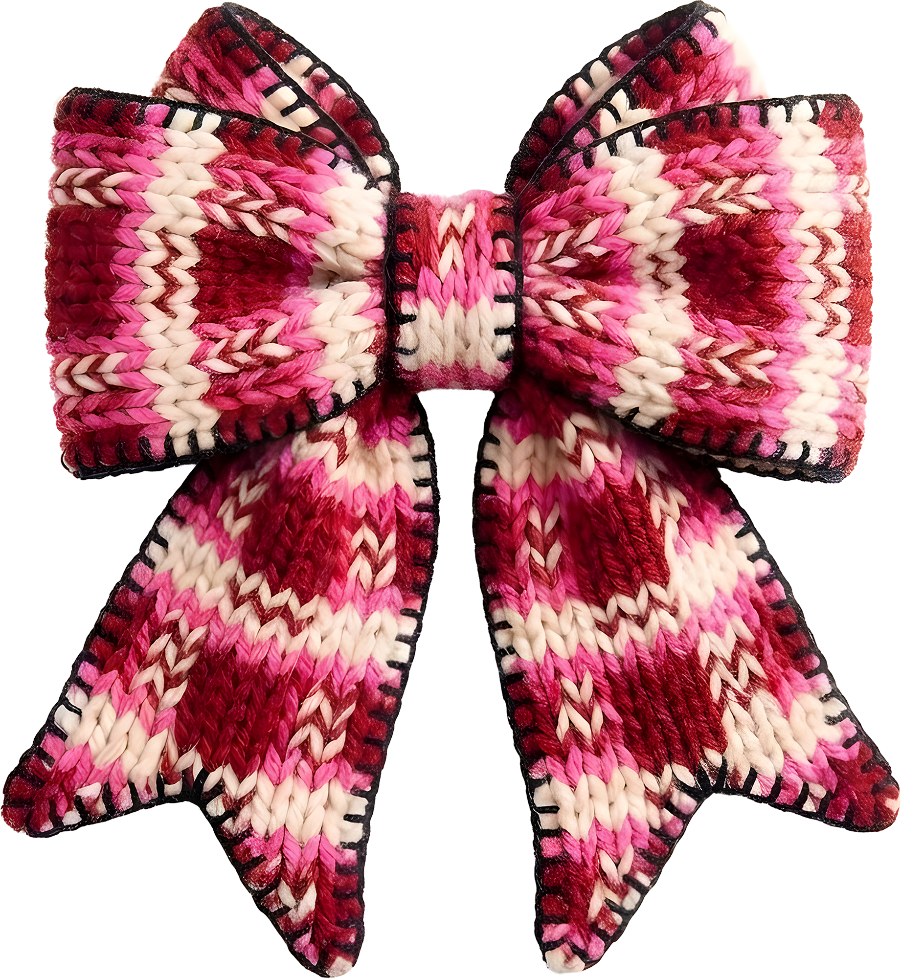 Faux Yarn Valentine Couquette Bow - Valentines Day Ready to Press DTF Transfer