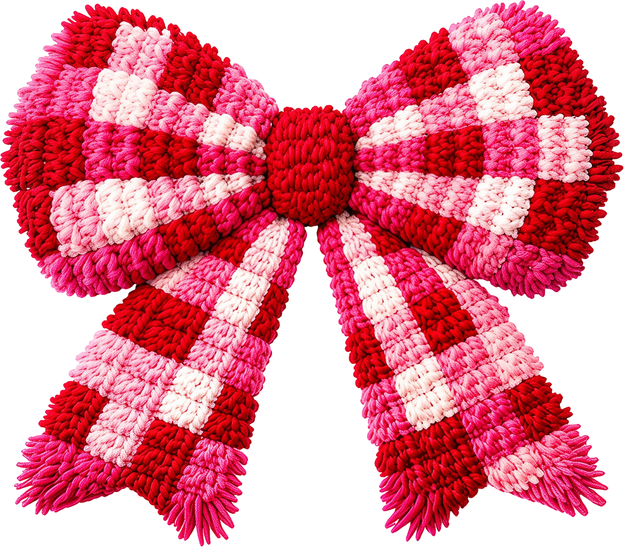 Faux Yarn Valentine Couquette Bow - Valentines Day Ready to Press DTF Transfer