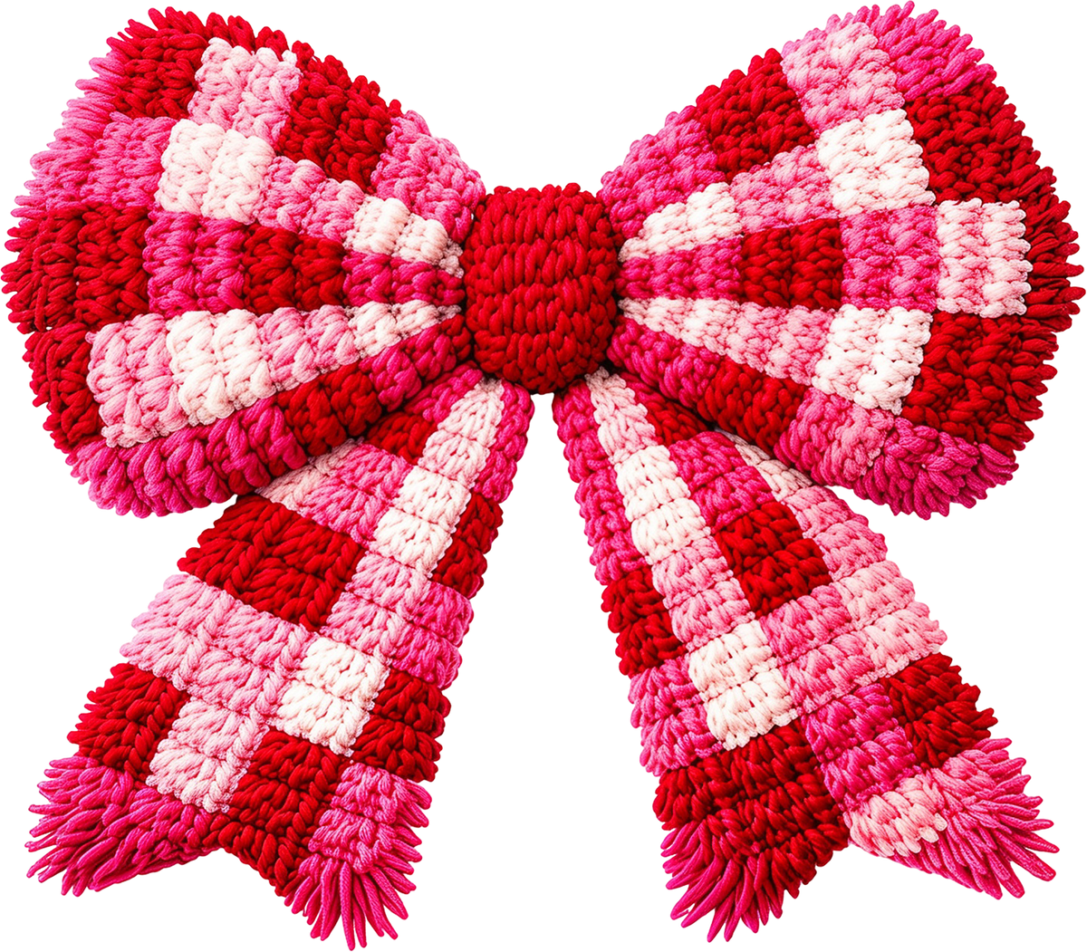 Faux Yarn Valentine Couquette Bow - Valentines Day Ready to Press DTF Transfer
