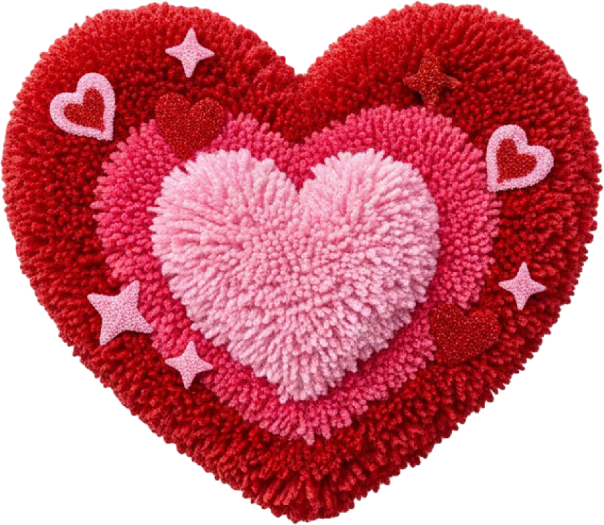 Latch Hook Yarn Valentine Heart - Valentines Day Ready to Press DTF Transfer