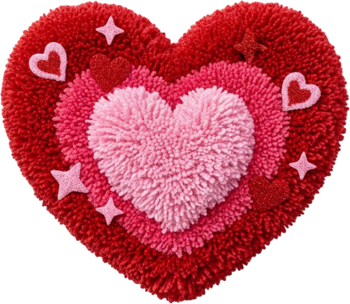 Latch Hook Yarn Valentine Heart - Valentines Day Ready to Press DTF Transfer
