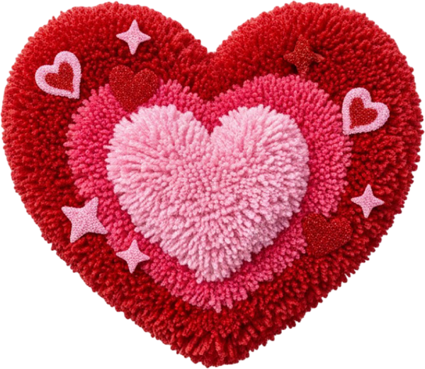 Latch Hook Yarn Valentine Heart - Valentines Day Ready to Press DTF Transfer