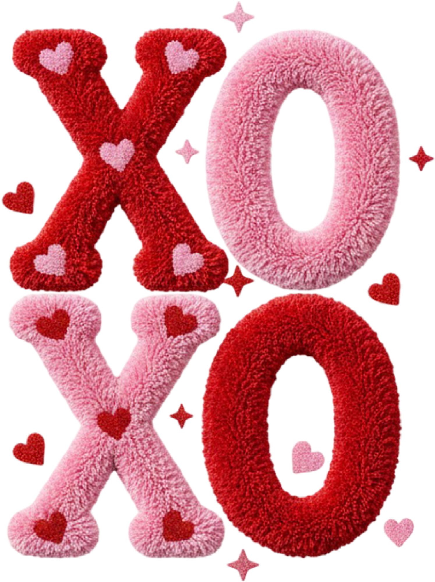 Latch Hook Valentine Xoxo - Valentines Day Ready to Press DTF Transfer