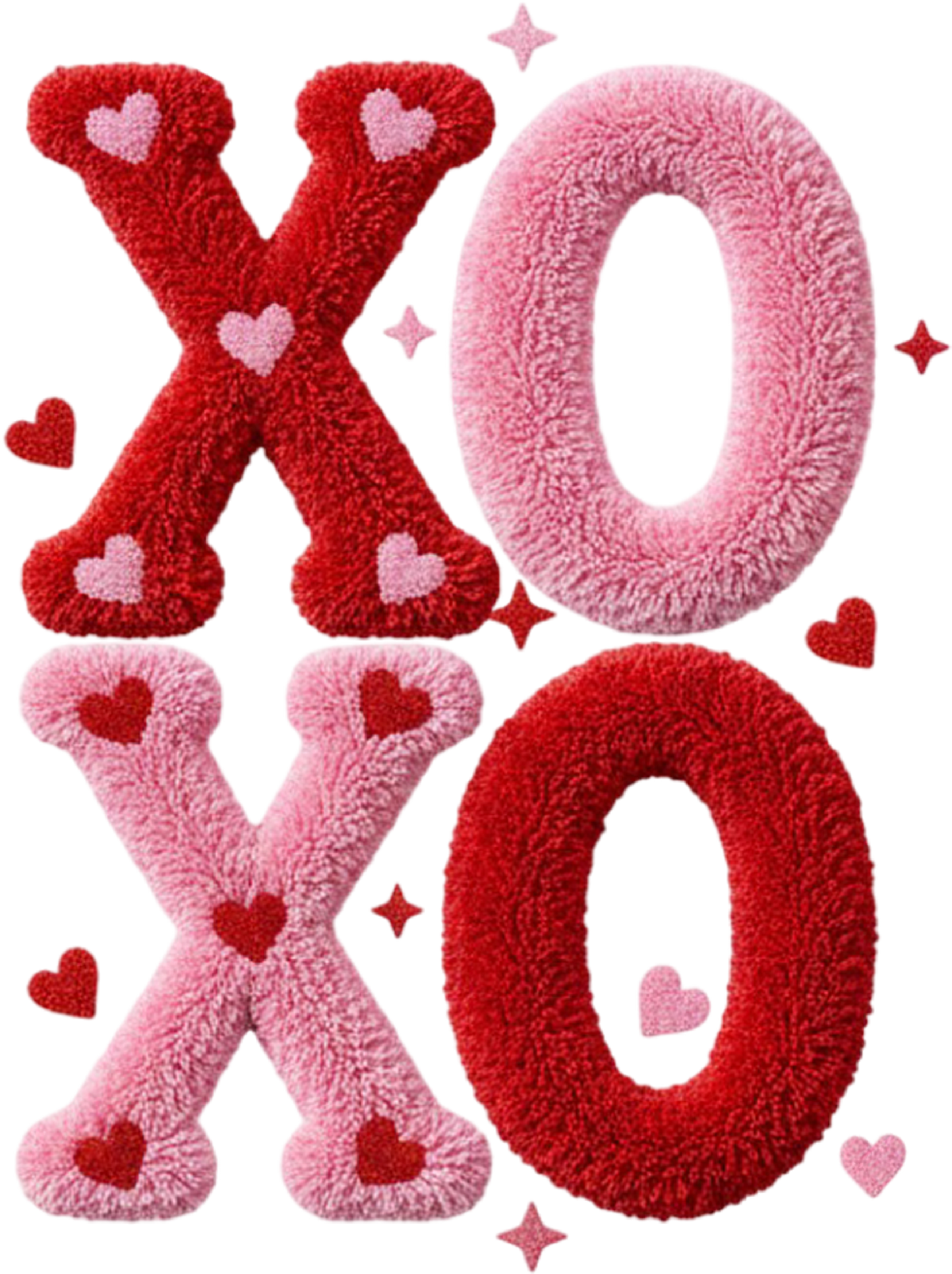 Latch Hook Valentine Xoxo - Valentines Day Ready to Press DTF Transfer