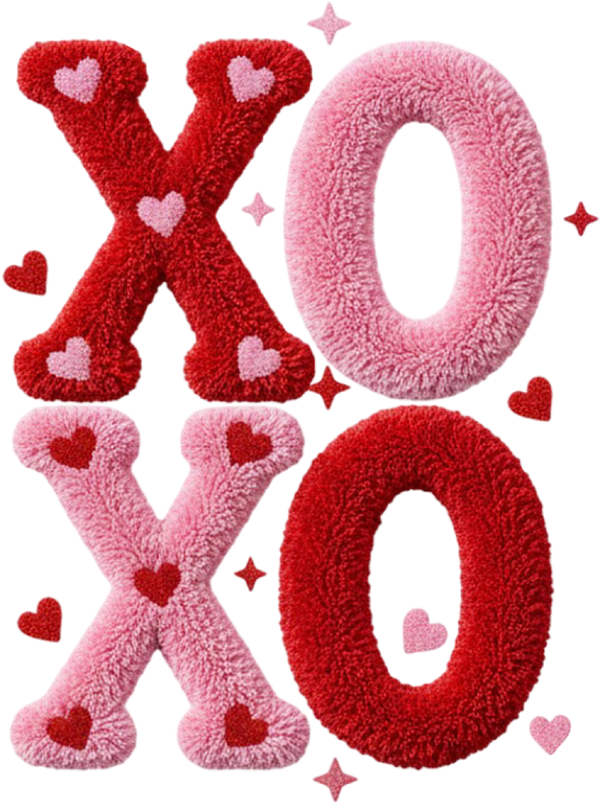 Latch Hook Valentine Xoxo - Valentines Day Ready to Press DTF Transfer