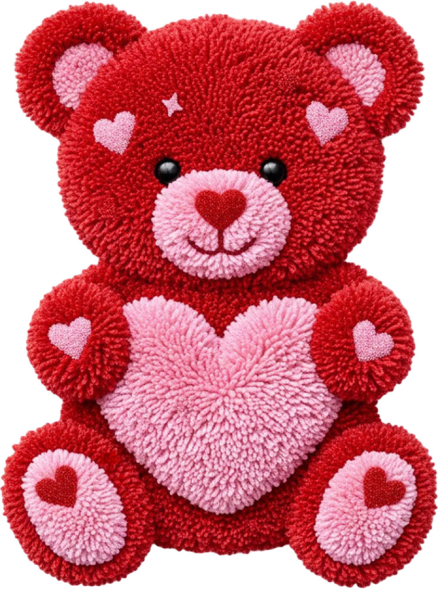 Latch Hook Valentine Teddy Bear - Valentines Day Ready to Press DTF Transfer