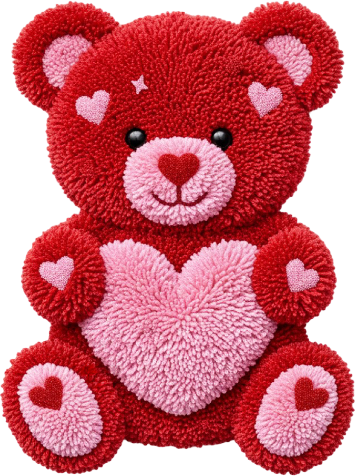 Latch Hook Valentine Teddy Bear - Valentines Day Ready to Press DTF Transfer