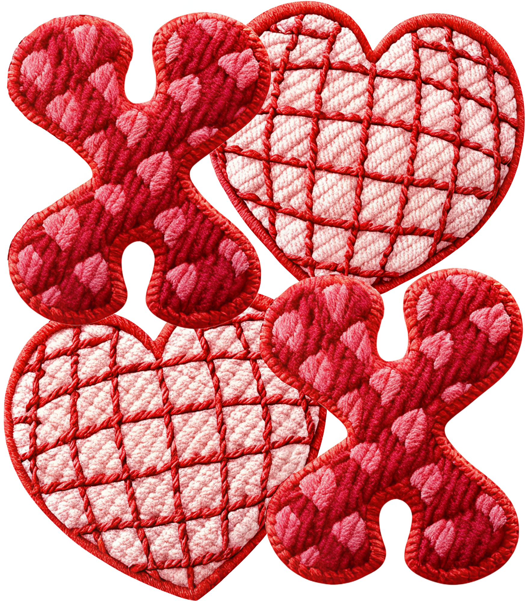 Faux Yarn Heart Xoxo - Valentines Day Ready to Press DTF Transfer
