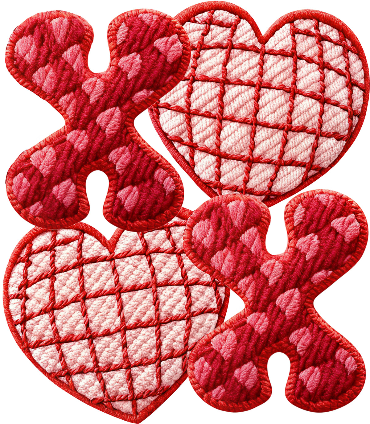 Faux Yarn Heart Xoxo - Valentines Day Ready to Press DTF Transfer