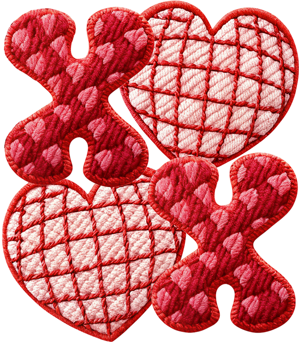 Faux Yarn Heart Xoxo - Valentines Day Ready to Press DTF Transfer