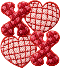 Faux Yarn Heart Xoxo - Valentines Day Ready to Press DTF Transfer