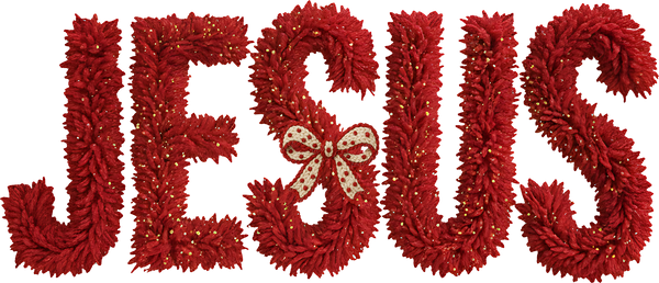 Faux Yarn Valentine Red Jesus - Valentines Day Ready to Press DTF Transfer