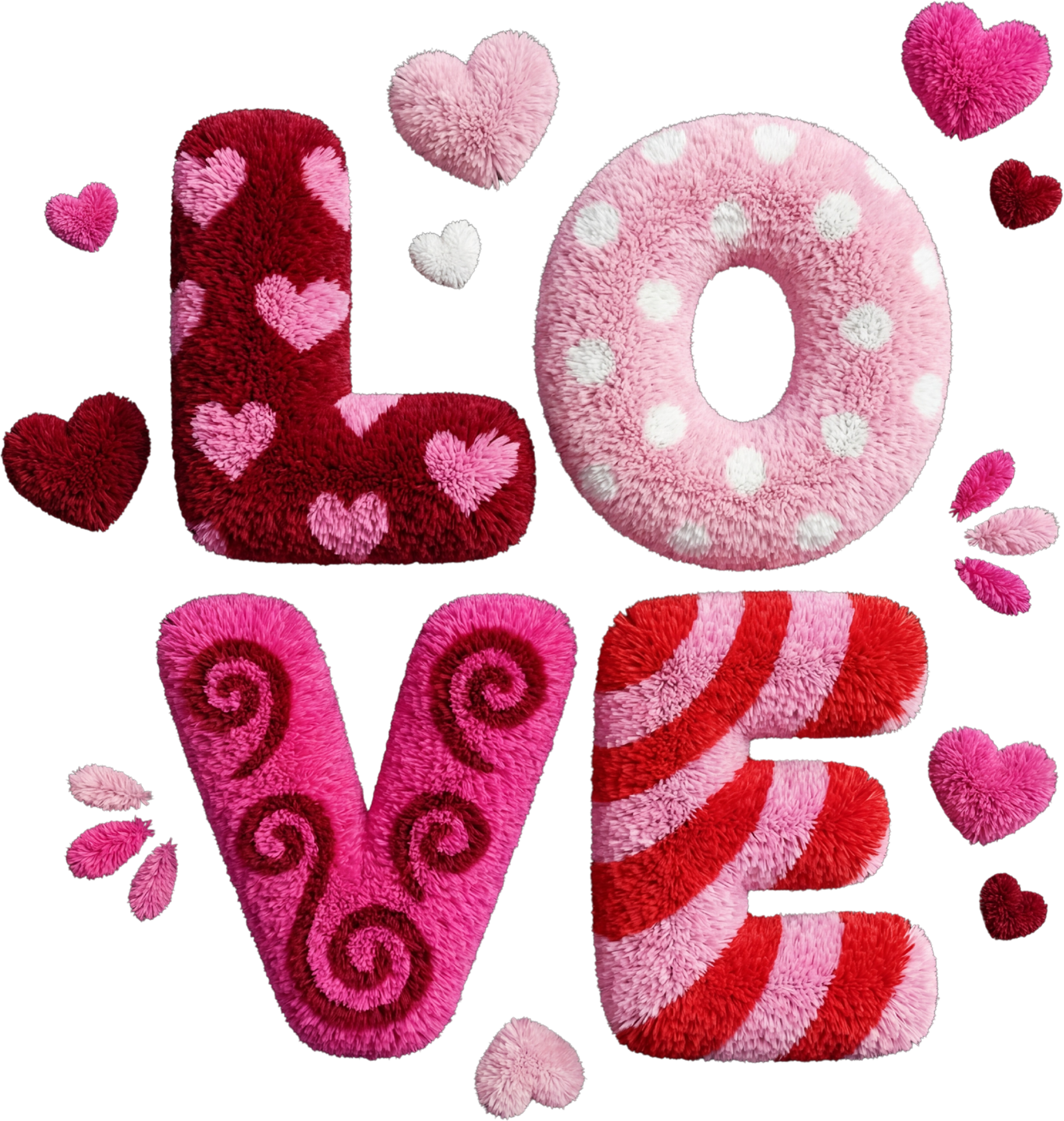 Faux Yarn Valentine Love - Valentines Day Ready to Press DTF Transfer