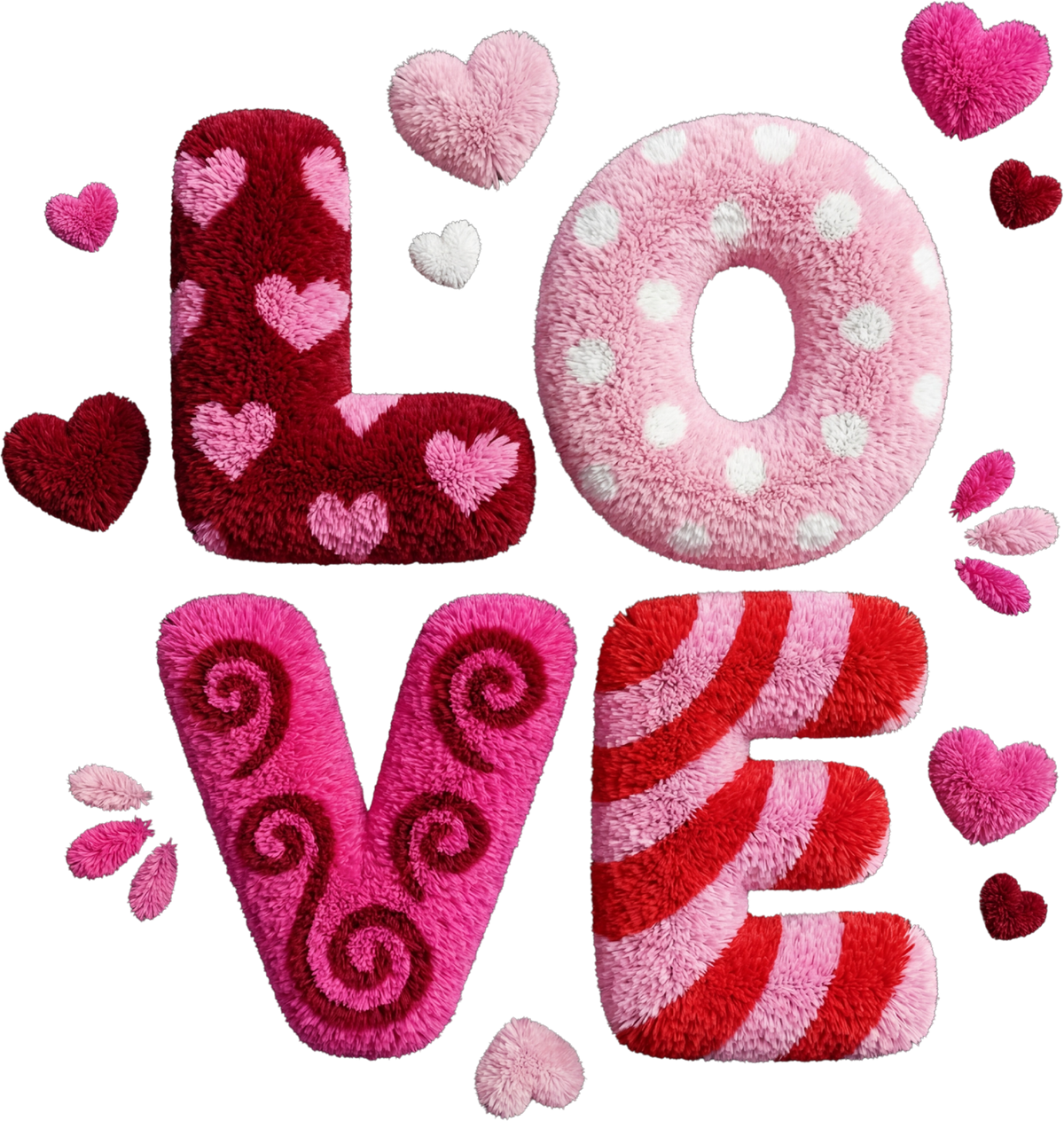 Faux Yarn Valentine Love - Valentines Day Ready to Press DTF Transfer