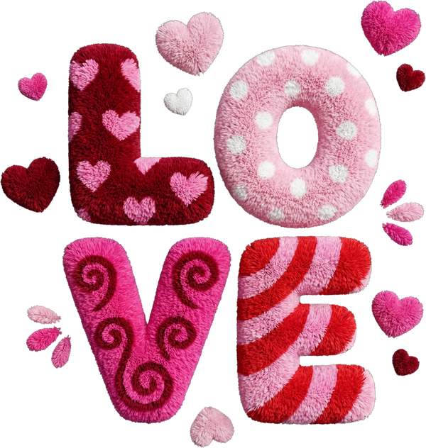 Faux Yarn Valentine Love - Valentines Day Ready to Press DTF Transfer