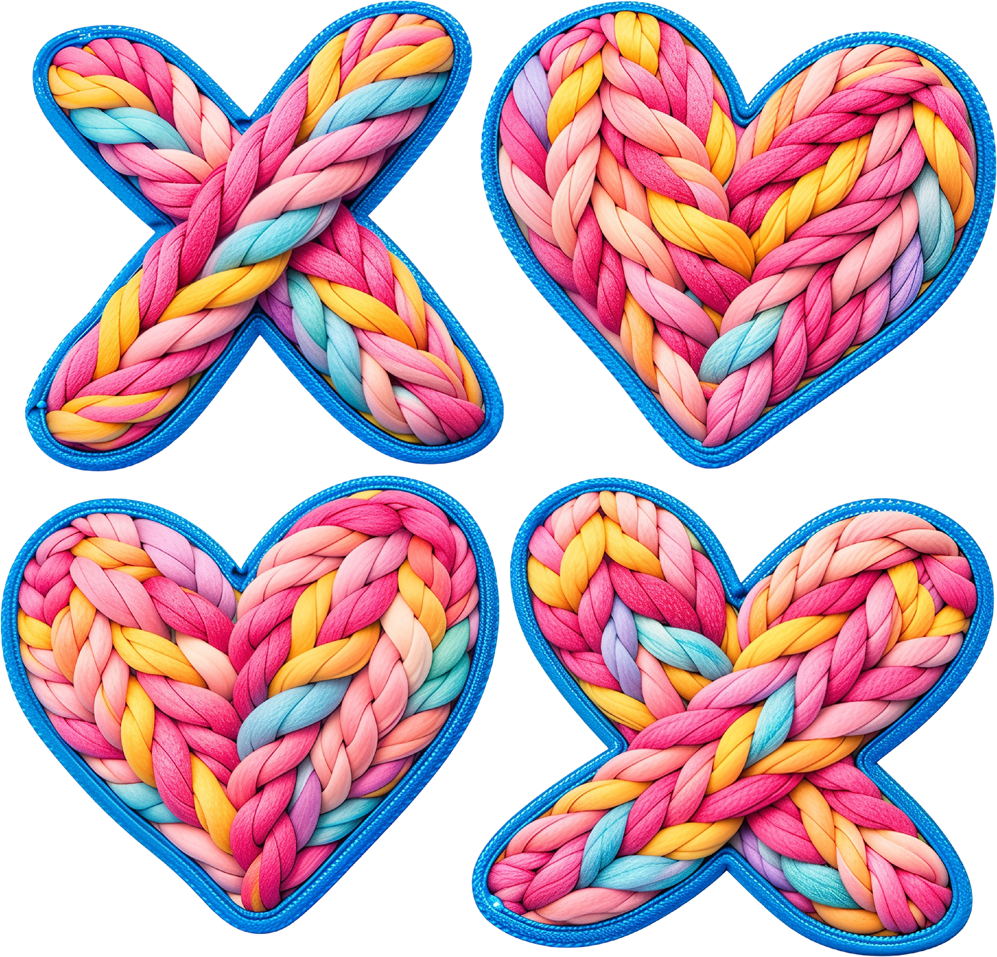 Faux Yarn Knitted Colorful Heart - Valentines Day Ready to Press DTF Transfer