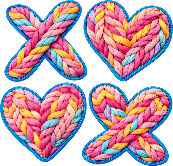 Faux Yarn Knitted Colorful Heart - Valentines Day Ready to Press DTF Transfer