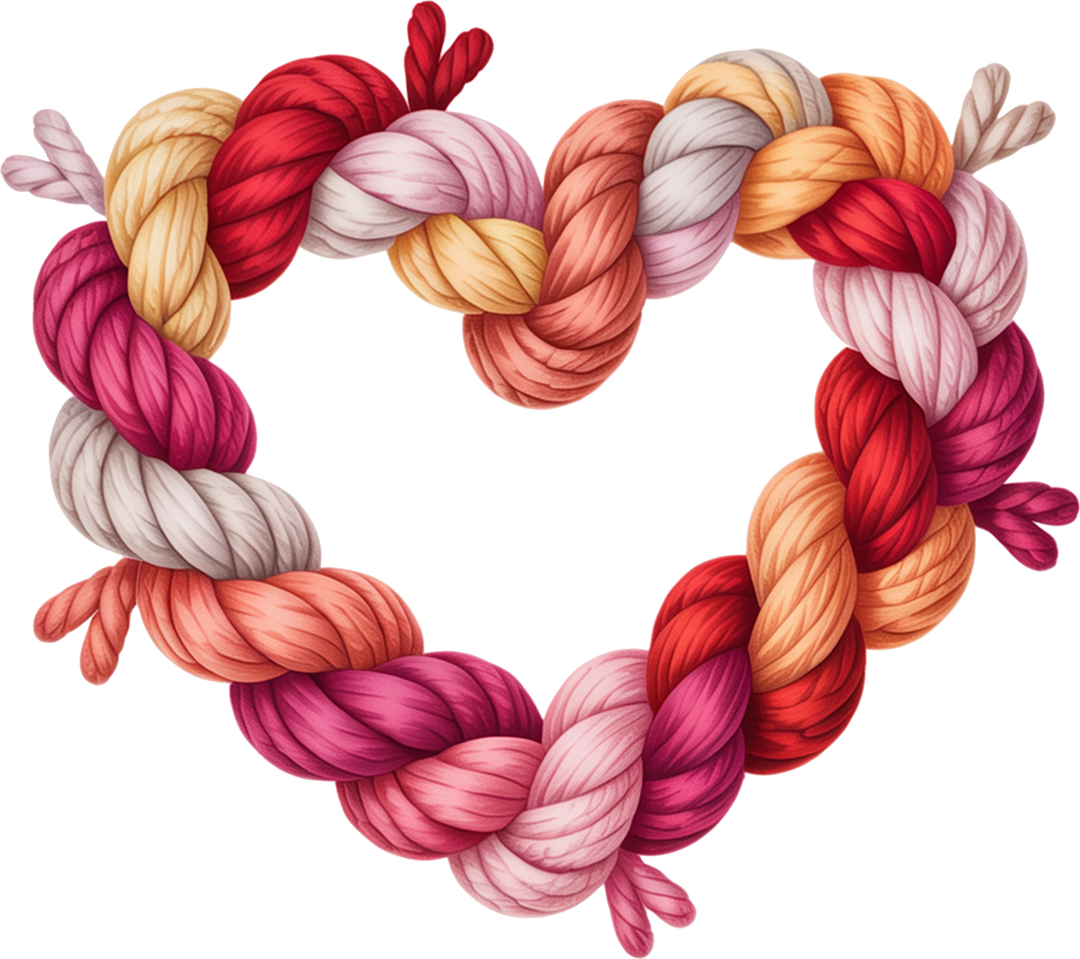 Faux Yarn Crochet Valentine Heart - Valentines Day Ready to Press DTF Transfer