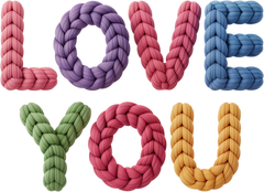 Faux Yarn Crochet Colorful Love You - Valentines Day Ready to Press DTF Transfer