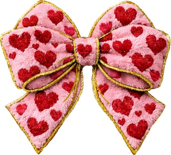 Faux Yarn Valentine Bow - Valentines Day Ready to Press DTF Transfer