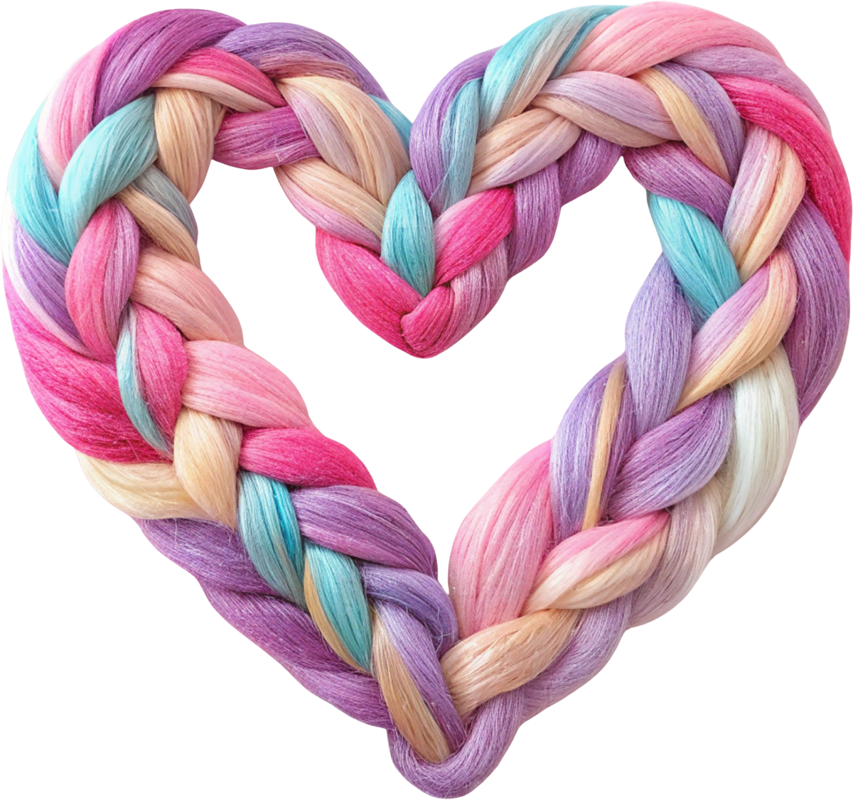 Faux Yarn Crochet Valentine Heart - Valentines Day Ready to Press DTF Transfer