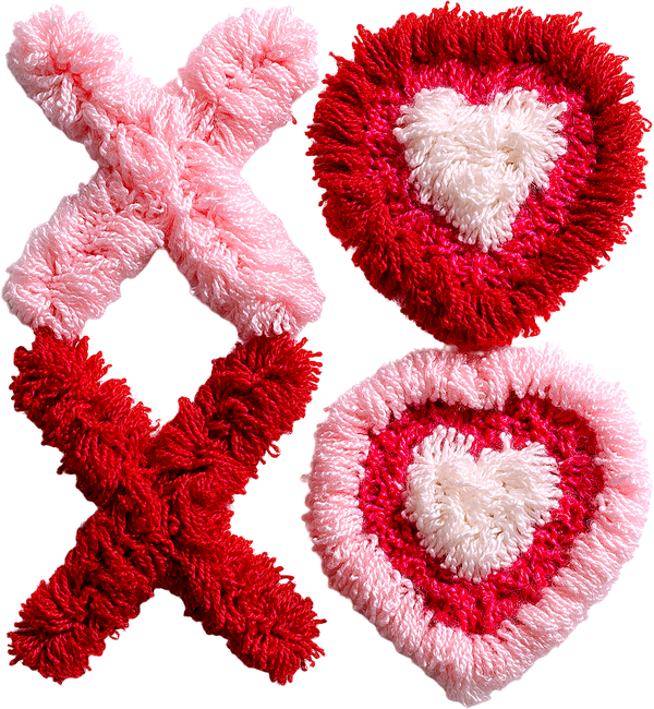 Latch Hook Yarn Xoxo - Valentines Day Ready to Press DTF Transfer