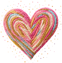 Faux Yarn Colorful Heart - Valentines Day Ready to Press DTF Transfer