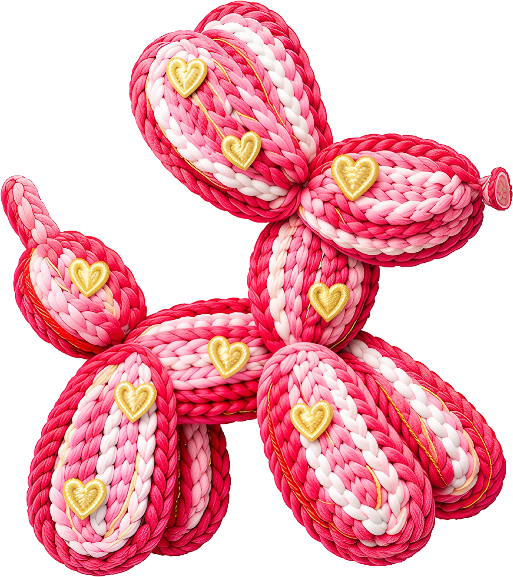 Faux Yarn Valentine Balloon Dog - Valentines Day Ready to Press DTF Transfer