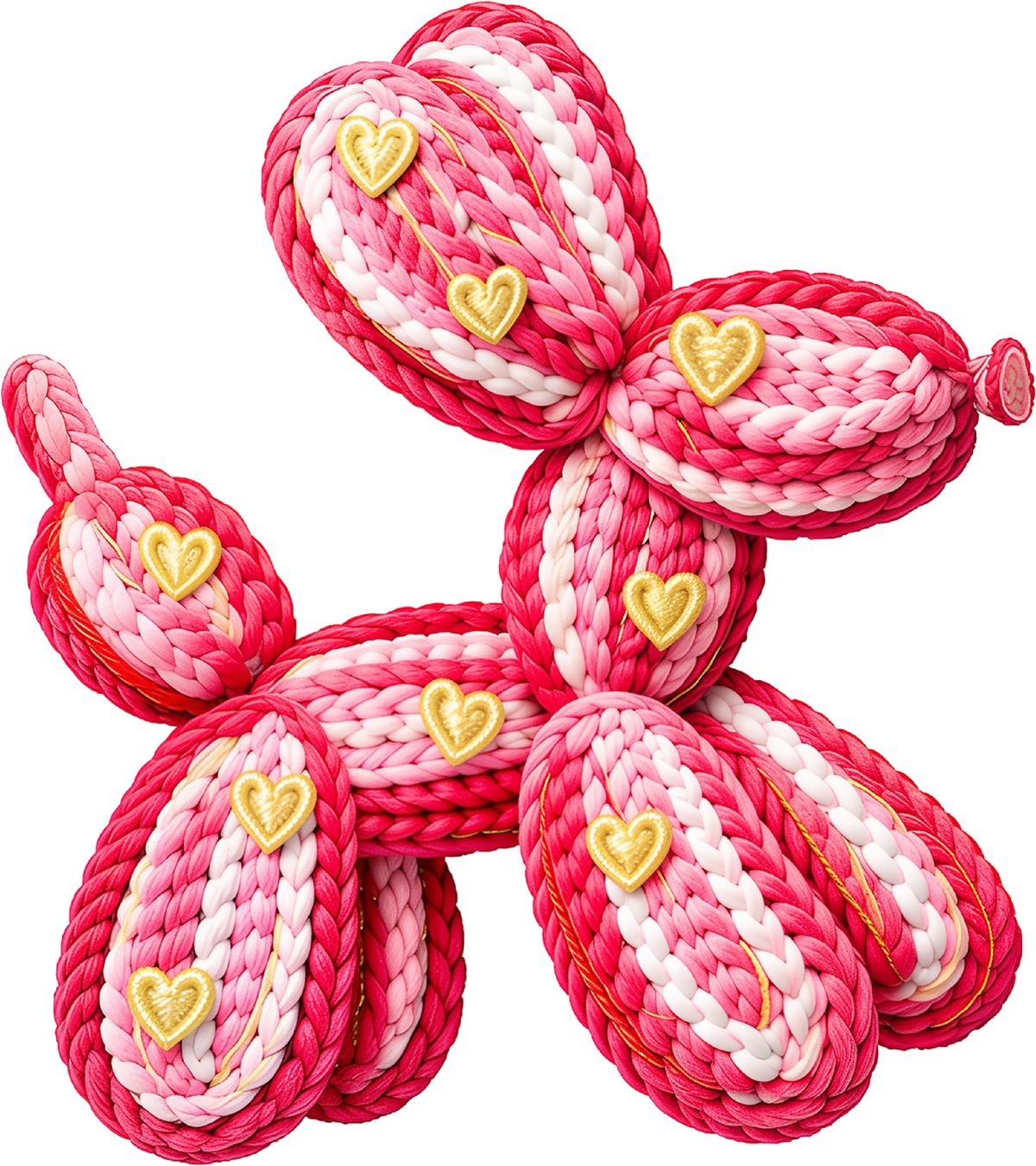 Faux Yarn Valentine Balloon Dog - Valentines Day Ready to Press DTF Transfer