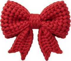 Faux Yarn Crochet Couquette Red Bow - Valentines Day Ready to Press DTF Transfer