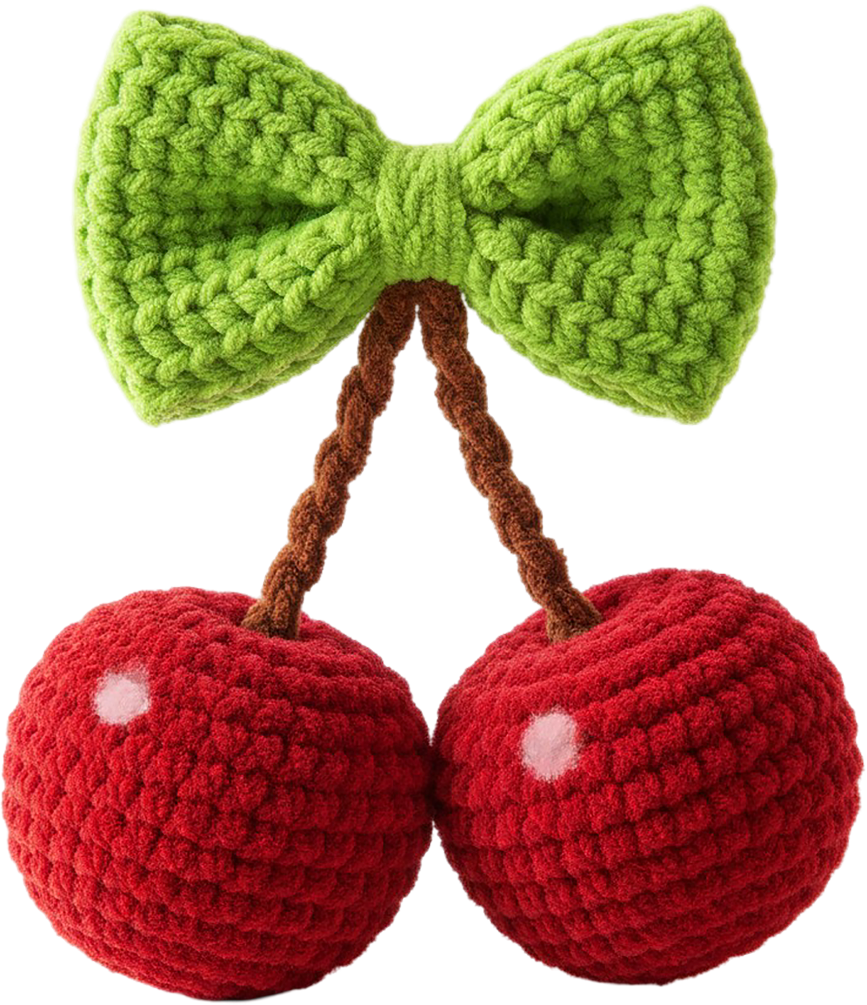 Faux Yarn Crochet Cherry - Valentines Day Ready to Press DTF Transfer