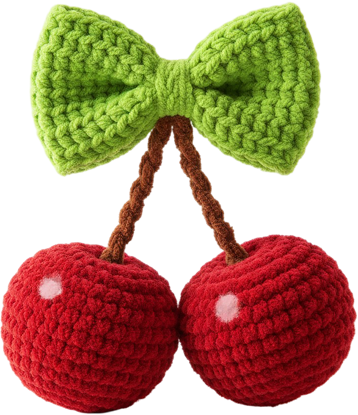 Faux Yarn Crochet Cherry - Valentines Day Ready to Press DTF Transfer