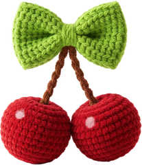 Faux Yarn Crochet Cherry - Valentines Day Ready to Press DTF Transfer