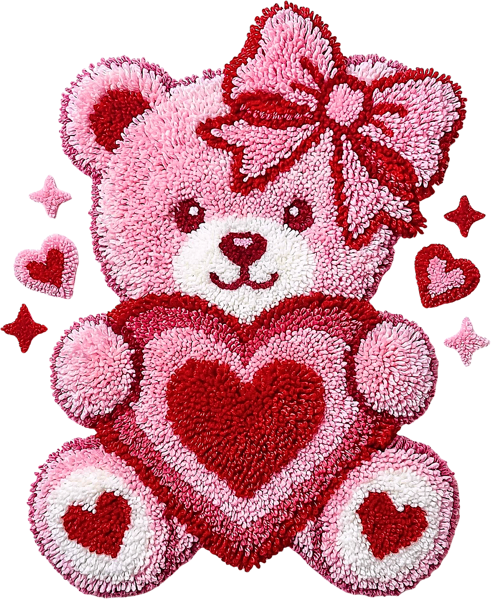 Latch Hook Valentine Teddy Bear - Valentines Day Ready to Press DTF Transfer